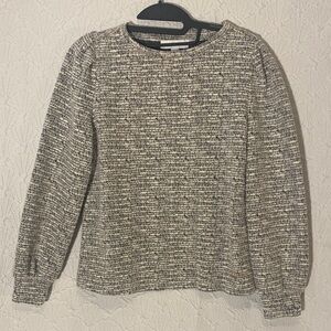 Nine West Black and White Tweed Top. Contemporary. Classic Chic.